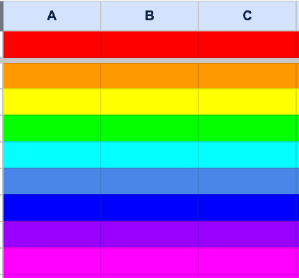 Your Company Colors in Sheets